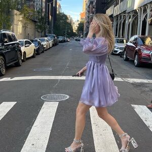 Iridescent Lavender Babydoll Dress